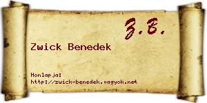 Zwick Benedek névjegykártya